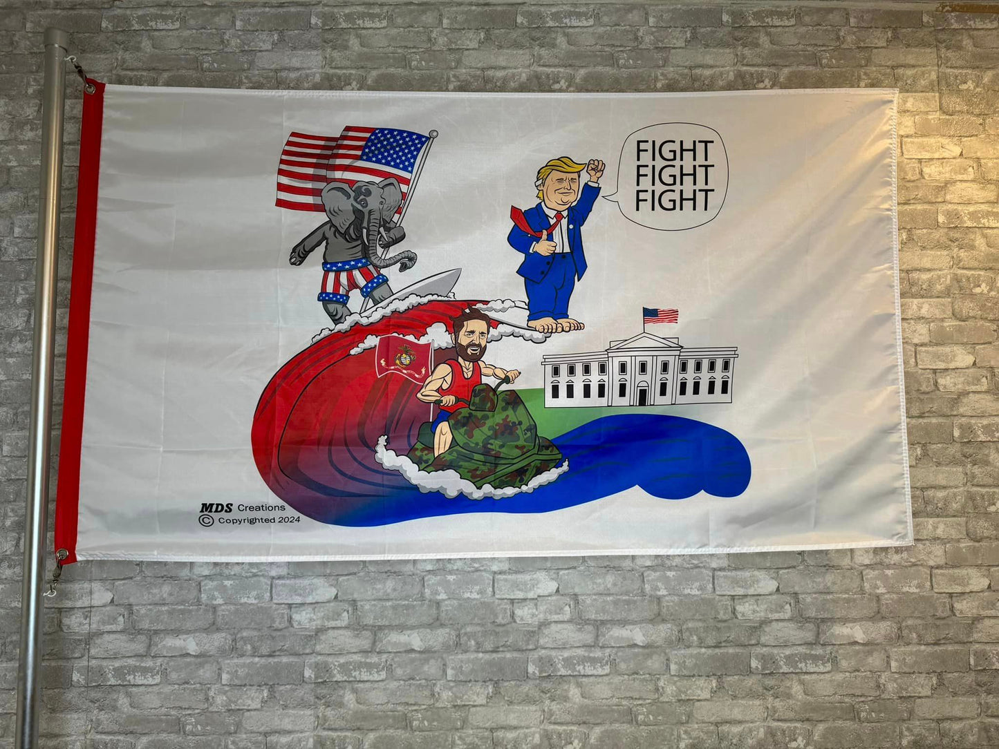 Trump Red Wave Fight Fight Fight FLAG